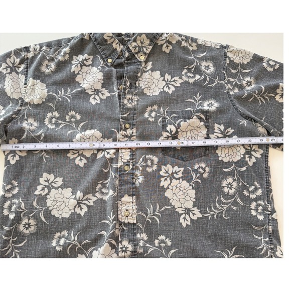 Reyn Spooner Mens XL Short Sleeve Button Up Shirt Gray Floral Hawaiian Aloha - Picture 13 of 16